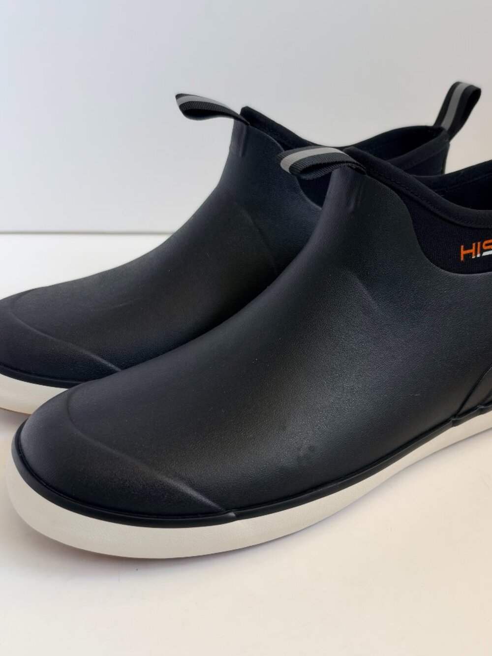 HISEA Men's Deck Rain Boots Ankle Waterproof Fishing Rubber Neoprene Shoes